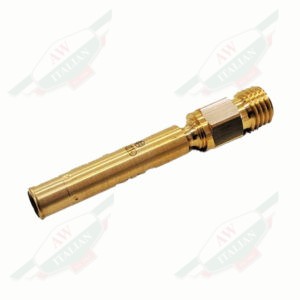gold metal rod on white background