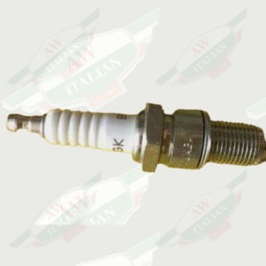 white metal spark plug on white background