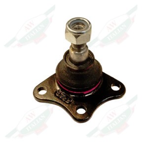 Black Alfa Romeo Lower ball Joint With Nut screwed on placed on white background