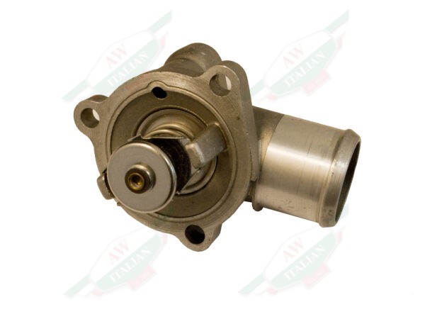 Silver Behr Alfa Romeo Thermostat Laying On Side With White Background