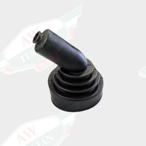 black rubber transmission boot on white background