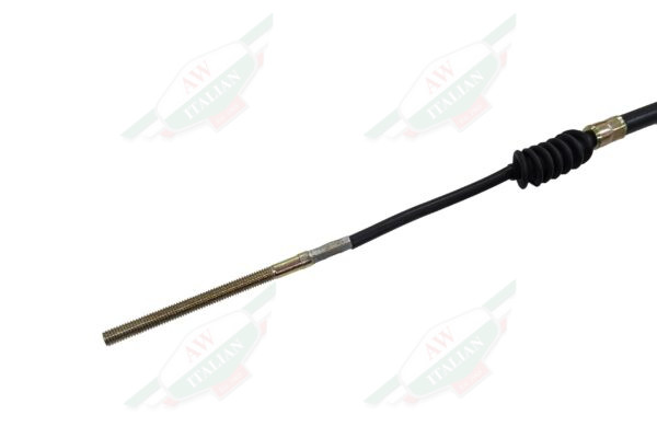 gold metal cable tip on white background