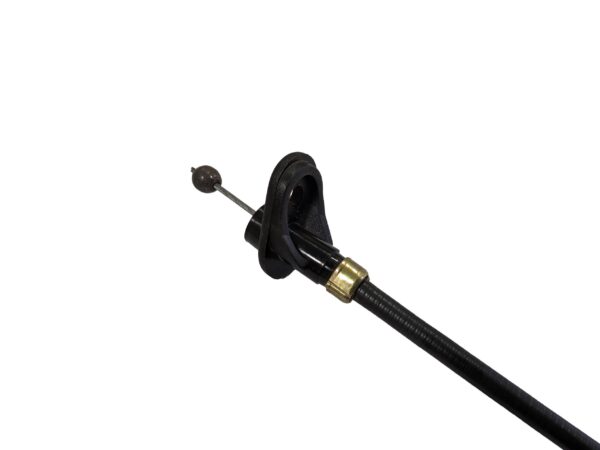 black cable end with plastic node on white background
