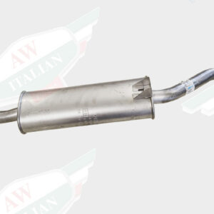 grey auto muffler on white background