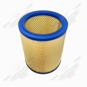 yellow and blue cylindrical filter on white background