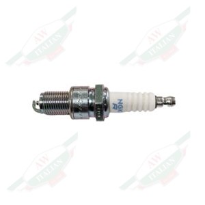 white and grey spark plug on white background