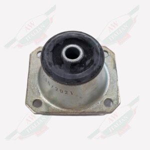 Grey and black engine mount on white background