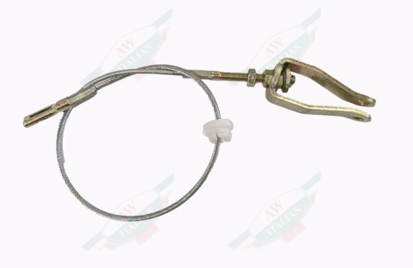 grey cable with gold end on white background