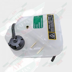 maserati 296547 coolant expansion tank reservoir white plastic black cap and hose green sticker