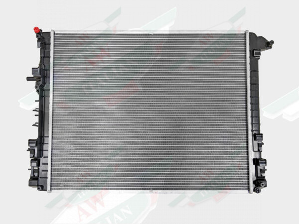 maserati 670109996 radiator aluminum core with black plastic end caps