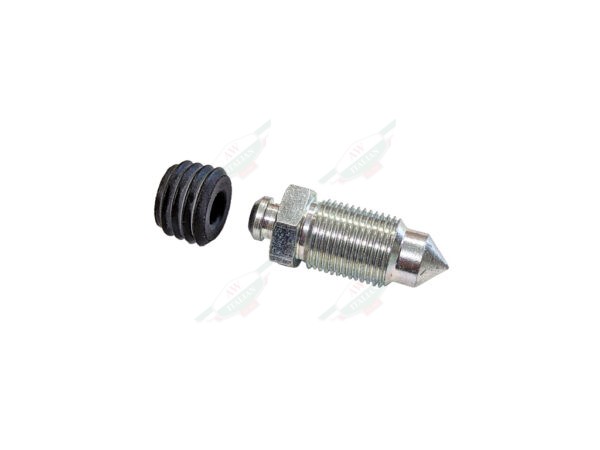 ferrari 121699 silver metal bleed screw pointed tip with black rubber cap